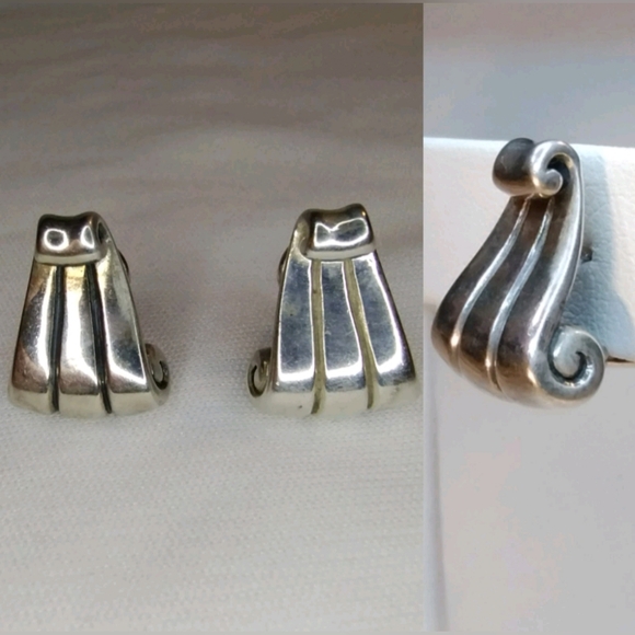 Retired James Avery Sterling Silver 925 Scroll Earrings Omega Back Pierced - Picture 1 of 11